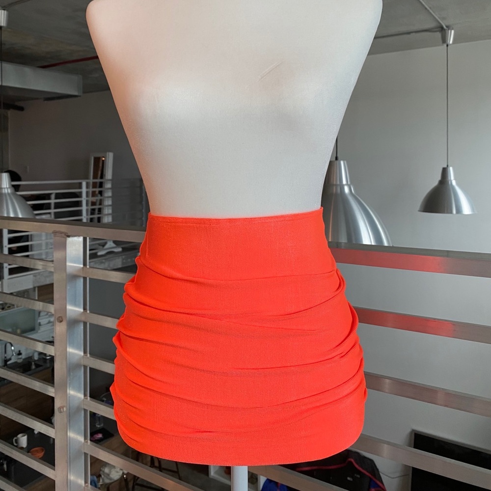 Electric Orange Mini Skirt